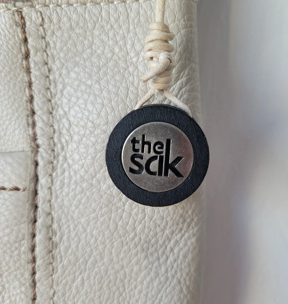 The Sak Cream and Brown Crossbody Bag Purse Leather